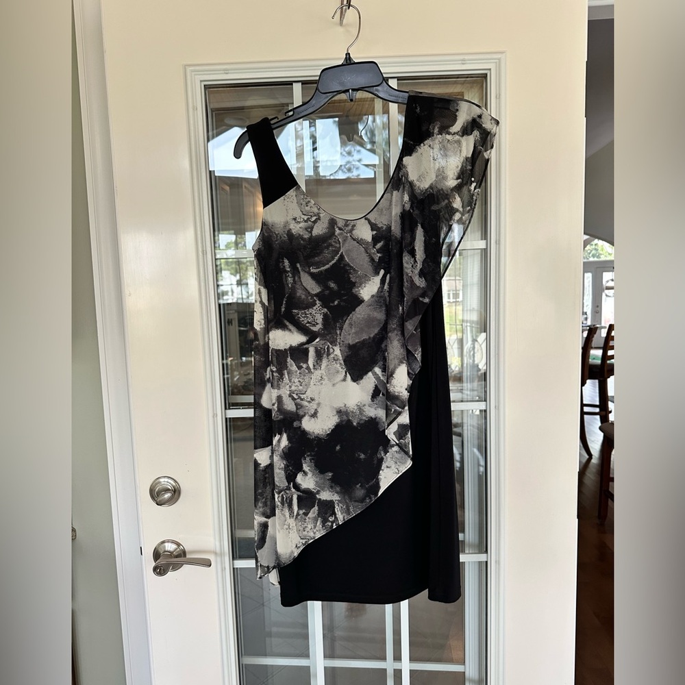 Black and white floral dress